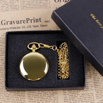 Gold Quartz Pocket Watch Gift Set 1