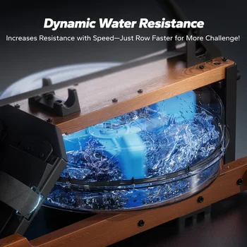 MERACH Water Rowing Machines for Home, Foldable Row Machine with 400LBS Weight Capacity, Dedicated Monitor and Comfortable Seat 4