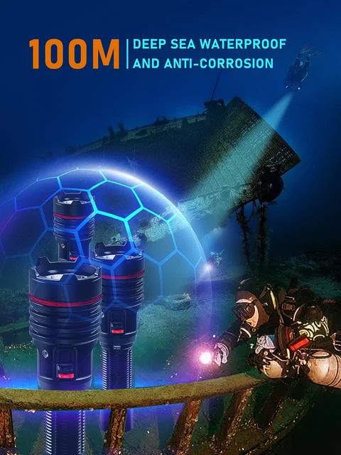 Torcia Subacquea 2000 Lumen - Professionale, 100m Impermeabile, Ricarica USB-C, 6 Modalità - Foto 5