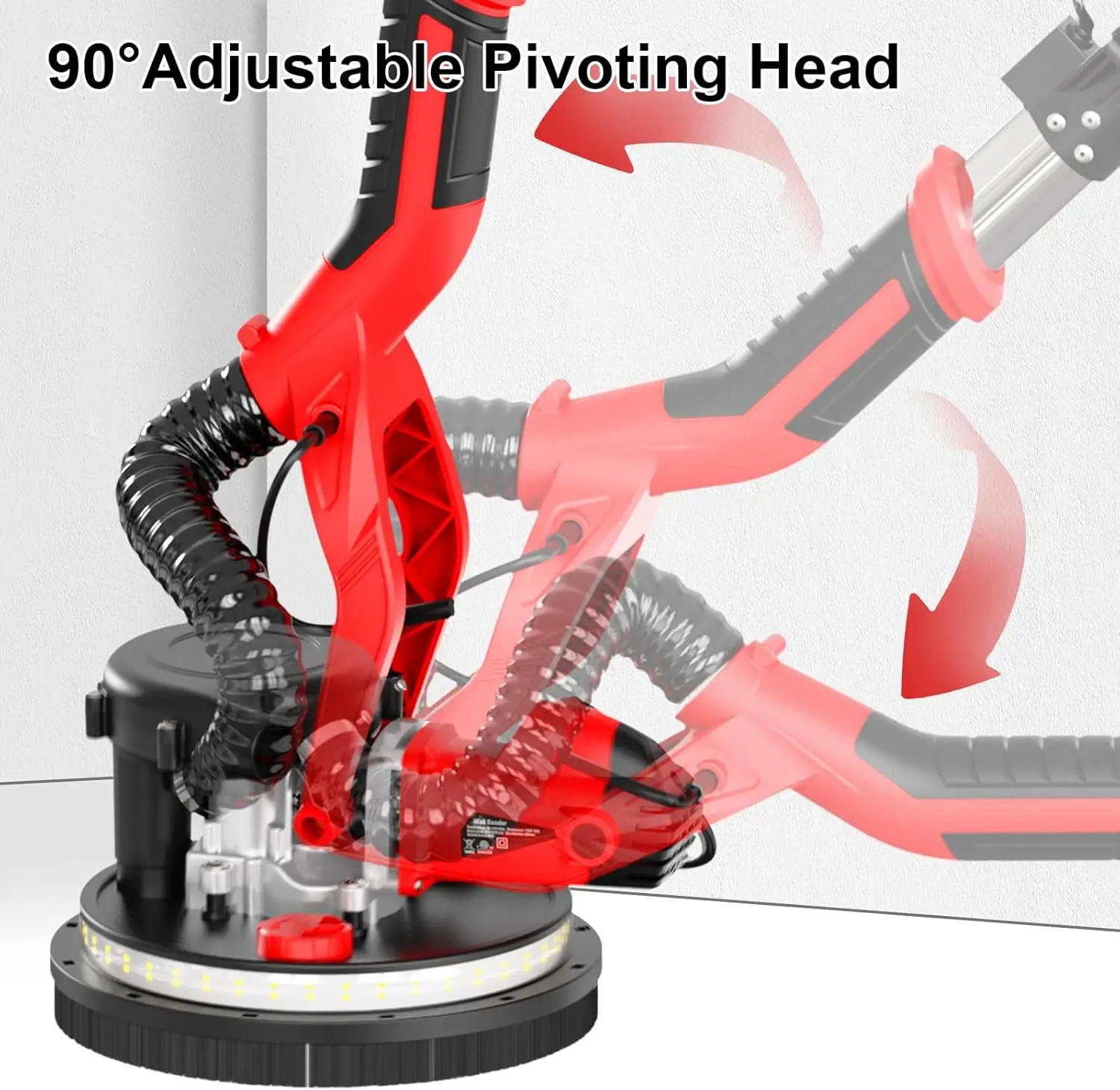OWJHE 750 W Trockenbauschleifer, variable Schleifmaschine, 7-Gang-elektrischer Trockenbauschleifer, faltbarer Sheetrock-Teleskop-Griffschleifer – Detail 7