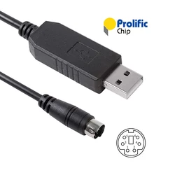 Enhanced Prolific USB Programming Cable - PL2303 USB TTL to 6 - Pin Mini Din Adapter - 1.8M (Black)