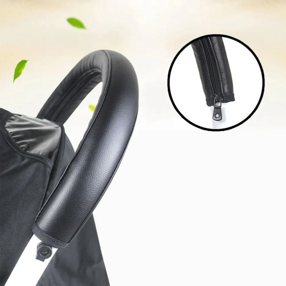 Baby Storaller Handlebar Covers Universal Kid Baby Pram Handle Bar Anti Slip Cover Pad Soft Pu Leather Cover Protector Accessory stroller accessories