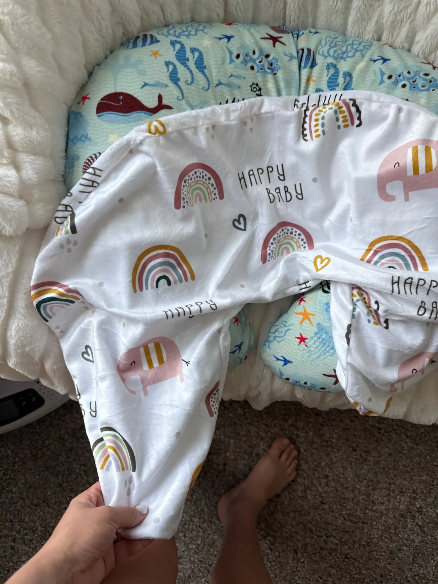 Baby Nursing Pillow Cover Cartoon Breastfeeding Pillow Slipcover Ultra Soft Snug Fits On Newborn Nursing Pillow photo review
