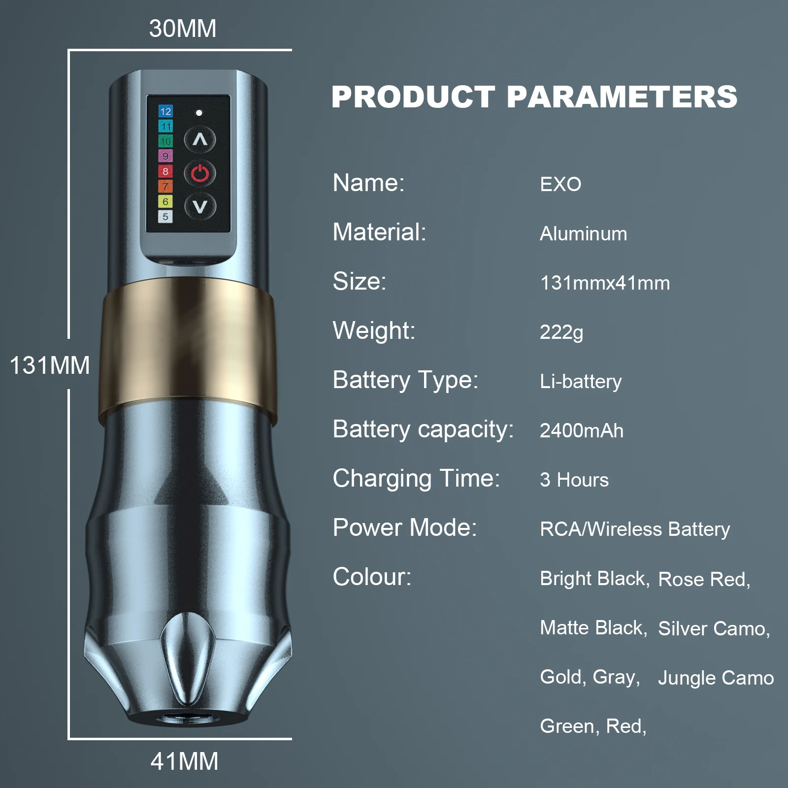 EXO Wireless Tattoo Machine Kit Powerful Coreless Motor Chargeable Lithium Battery 2 Battery Rotary Tattoo Pen Set tattoo supplies tattoo kit tattoo pen tattoo motor