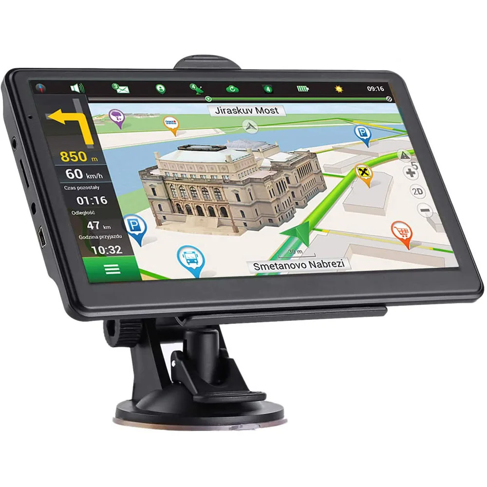 Car GPS Navigation 7 Inch Touch Screen GPS Navigator Truck Sunshade Sat ...