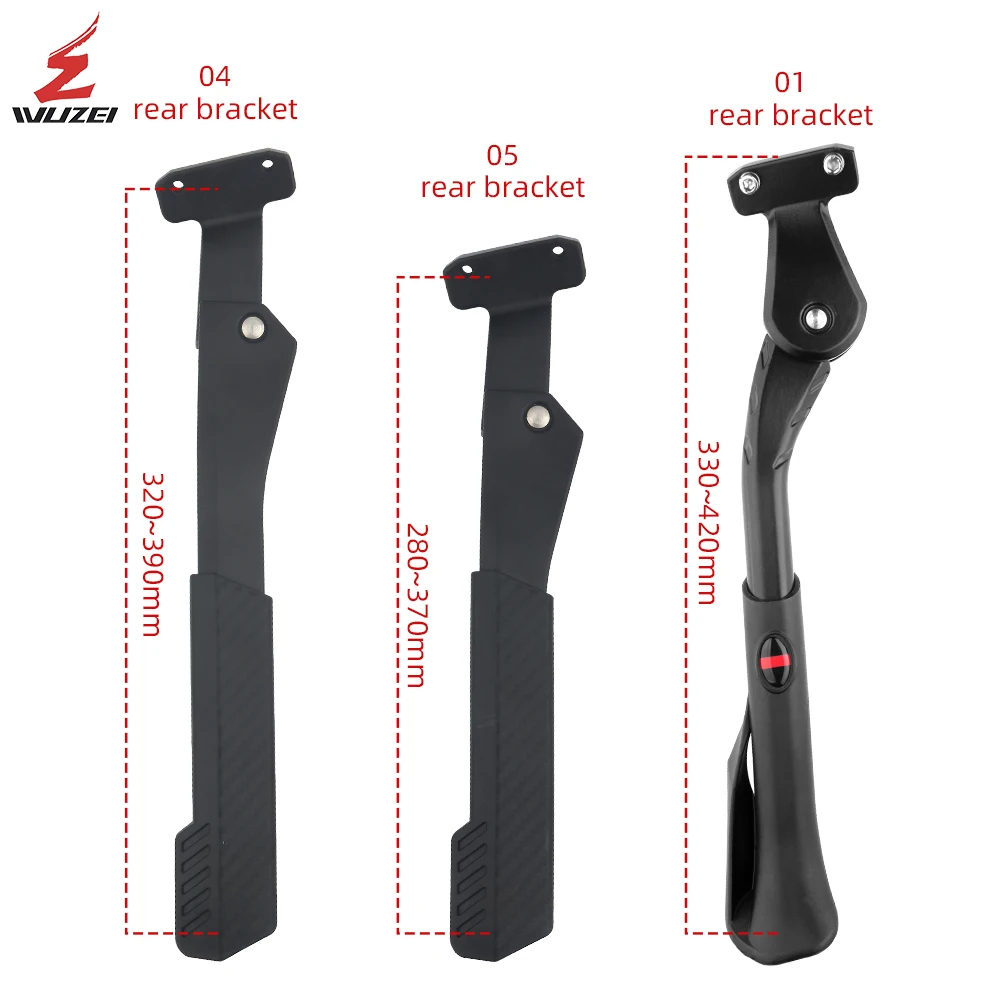 조정 가능한 자전거 킥스탠드 알루미늄 합금 MTB/눈/접이식 자전거/전기 자동차 자전거 20-29in 후면/측면 발 지원