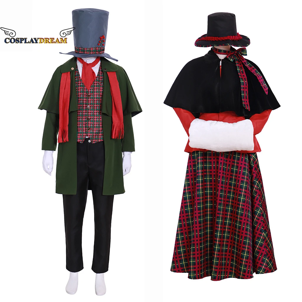 A Christmas Carol Costume Cosplay Medievale Uomo Donna Natale Fantasia Vittoriana Dickens Carol Abito Invernale Medievale Lover Suit
