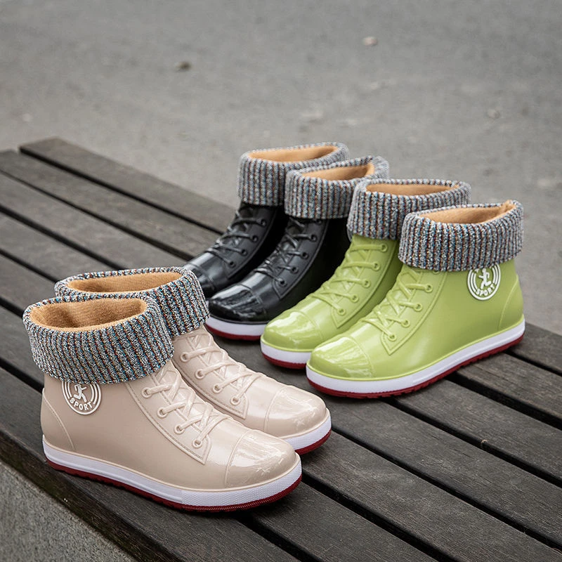 Embajador Sotavento Publicación Zapatos de lluvia impermeables antiolor para mujer, botines con cordones de  fondo rojo de diseñador, calzado suave| | - AliExpress