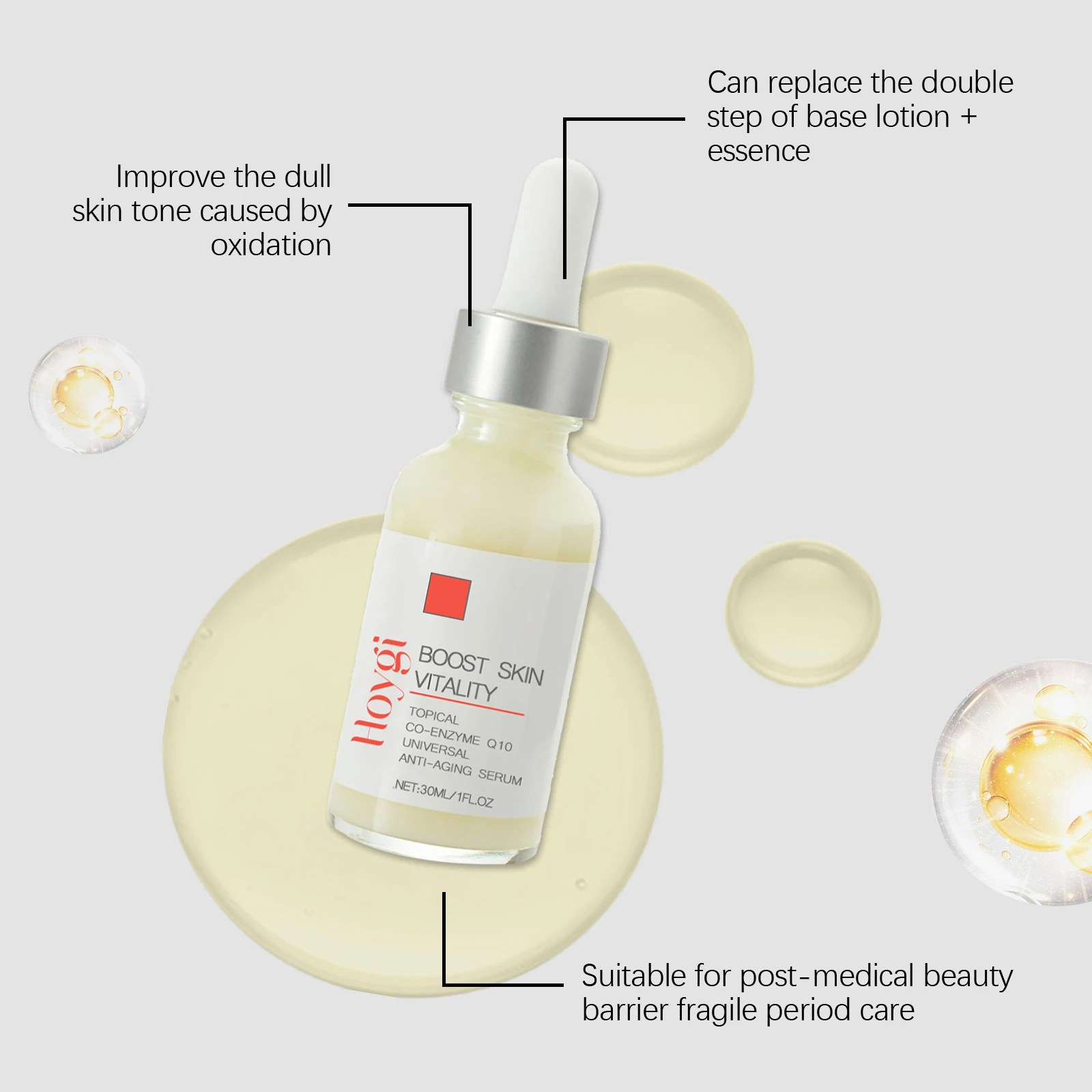 Hoygi Face Neck Care Serum Moisturizing Enhance Skin Elasticity Nourishing Fade Fine Lines Reduce Dryness Face Care Serum