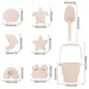 8pcs Beach Toys BPA Free Food-Grade Silicone Fun Summer Outdoor Toys For Kids With Bucket 4 Color Sand Set 6