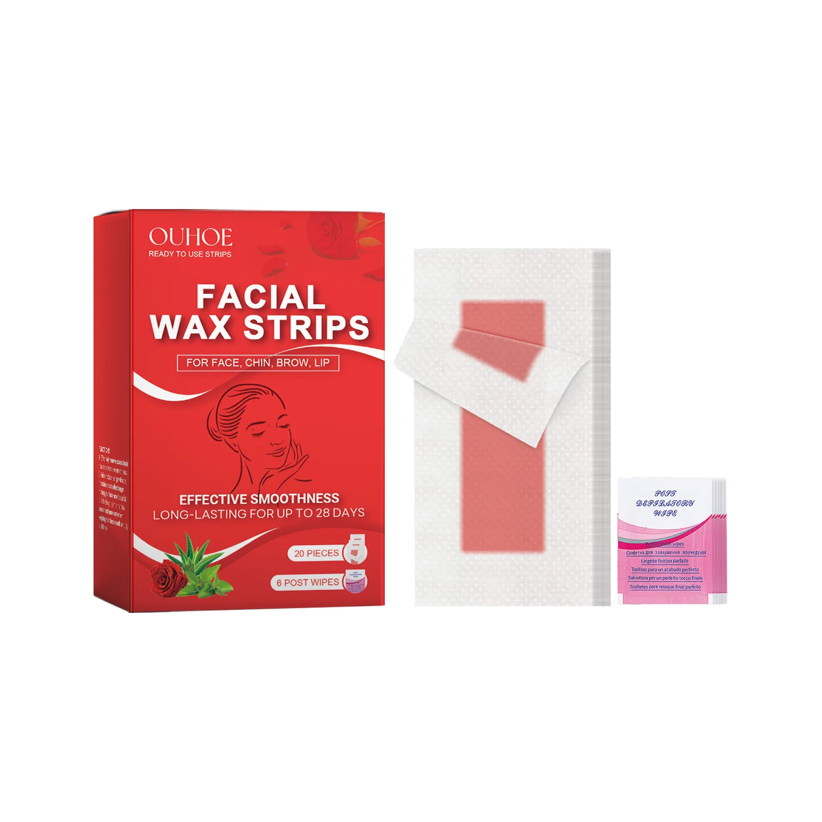 Professional Hair Removal Wax Strips for Face Temperate Harmless High Quality Dual-Side Non Woven Full Body Depilatory Papers 2