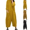 Ladies Onesie Bodysuits Trouser Pant Loose Causal Female Women Solid One-Piece Romper Overalls Jumpsuit Streetwear Plus Size 1