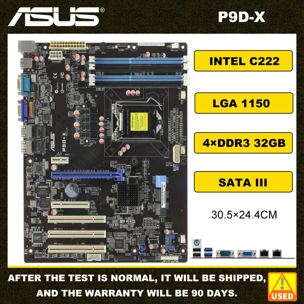 Asus P9dx Intel C222 Socket 1150 Ddr3 32gb Sata Iii Usb3.0 Usb2.0