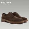 Desai Genuine Derby Men Shoes Cow Suede Leather Autumn Winter Brogue Casual Men Leather Shoe Male Dress Shoes Gifts