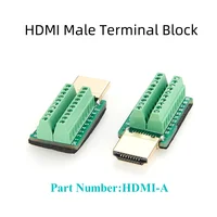 HDMI Male Solderless Adapter HDMI Terminal Solderfree Breakout Board Free Welding Quick Connector 2 Row 19Pin Signal Terminal 1