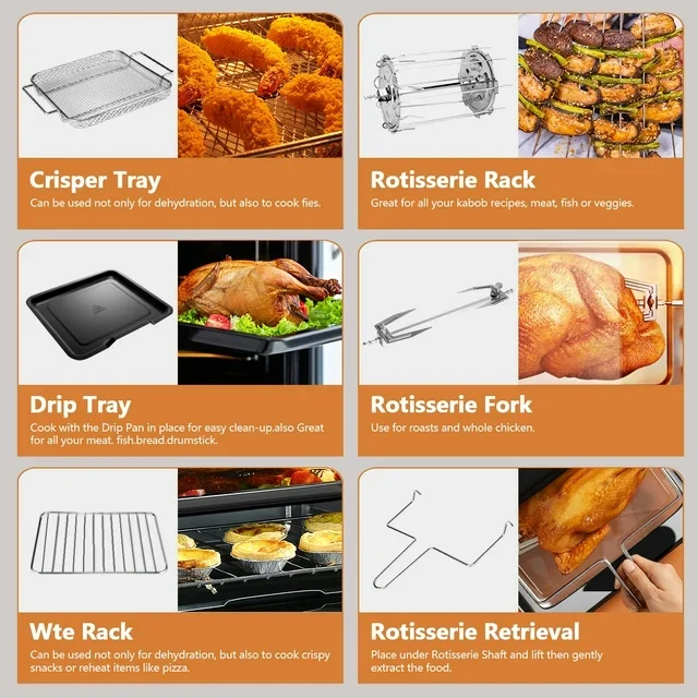 WHALL Toaster Oven, 12QT Air Fryer 4