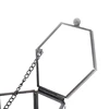 1PC 8*7*4.5cm Tranpartent Geometrical Glass Jewelry Box Hinged Top Lid  with Metal Chain Jewelry Organize Holder Ring Box 5