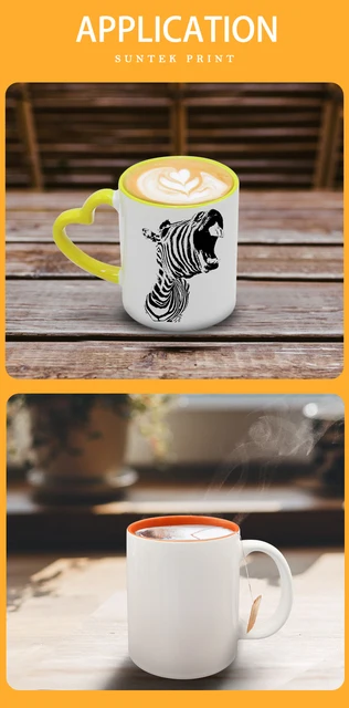 120pcs Blank Mugs for sublimation coffee cups with the heart handle to US  350ML 12oz Ceramic Mug For Sublimation Print - AliExpress