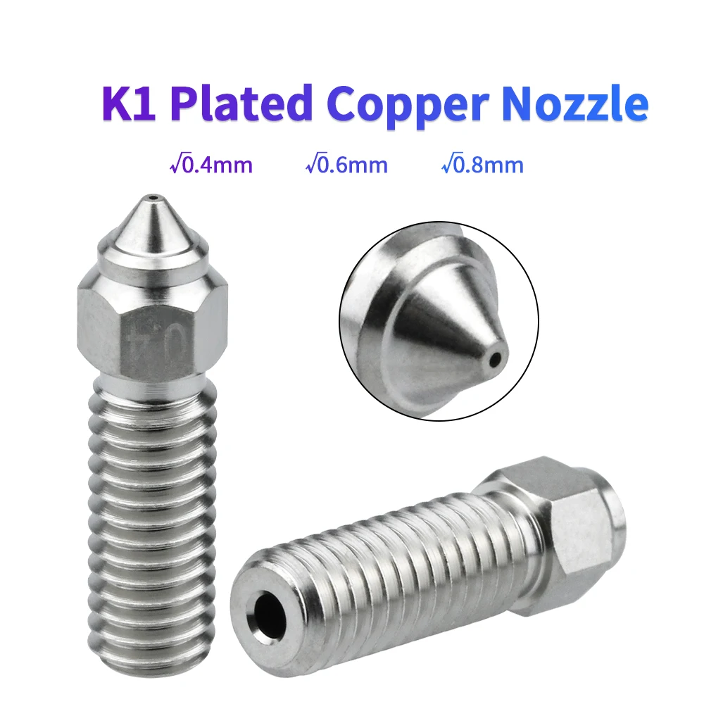 High Speed Volcano Copper Plated Nozzle For K1,K1 Max /Sidewinder X1,X2/Genius,Pro/ANYCUBIC Vyper/Kobra 1.75mm Filament Nozzles