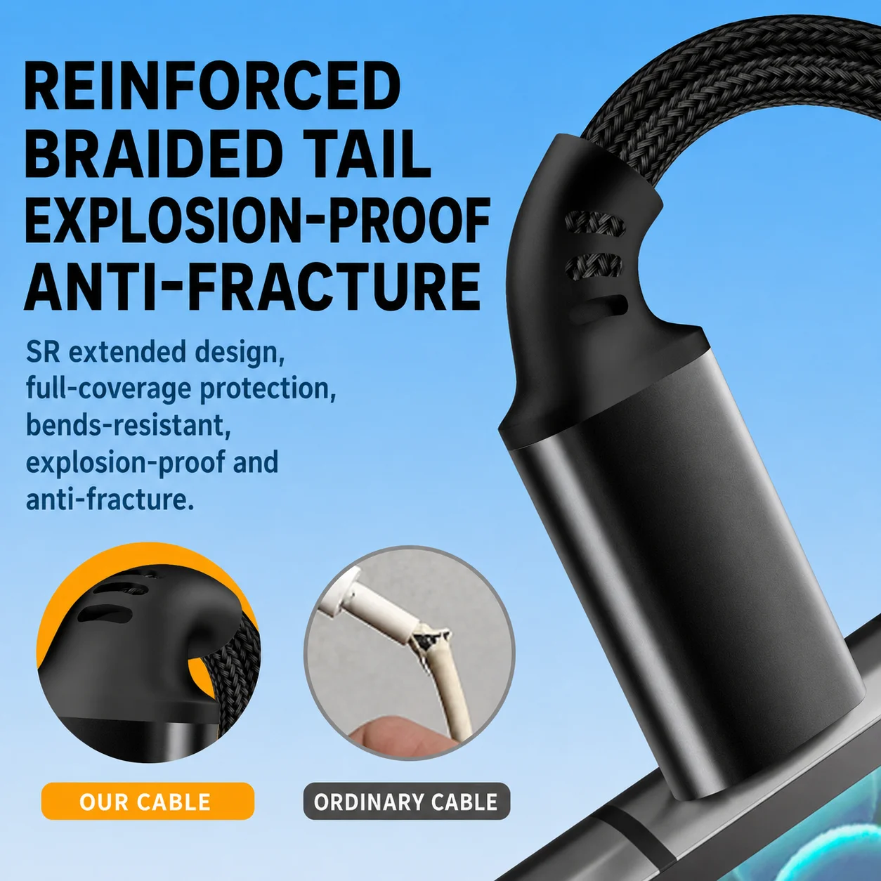 Fast Charging USB A to C Nylon Braided Cable - Durable & High-Speed Data Transfer