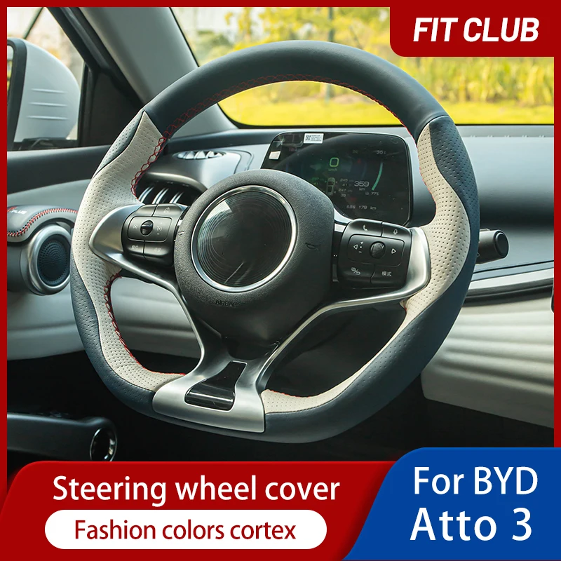 DIY Steering Wheel Cover NonSlip Soft For BYD Atto 3 EV 2022 Car