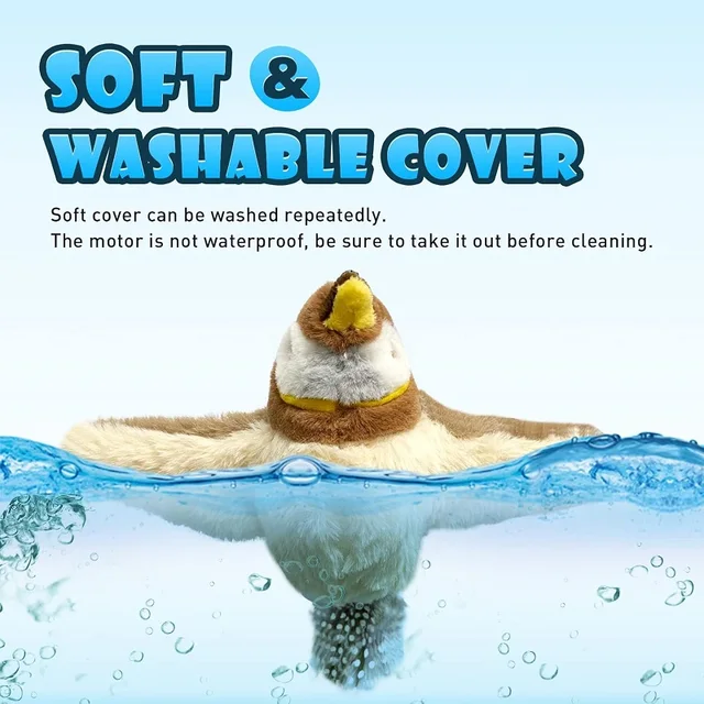 Toy For Cat Bird Rechargeable Electric Flapping Wings Bird Cat Toy Sound Chirping Bird Catnip Touch Activated Plush Toy 5