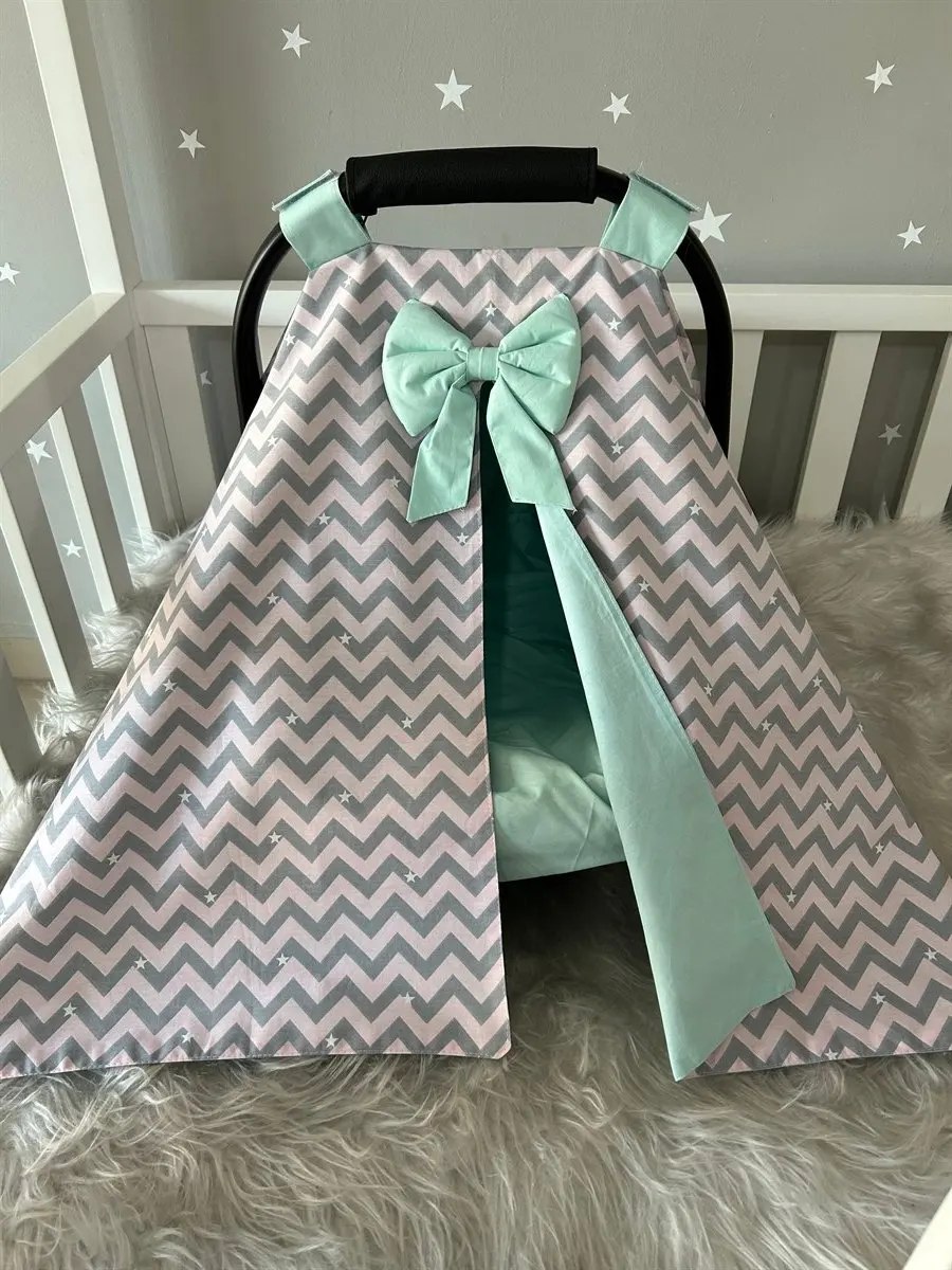 Handmade Zigzag Patterned Design Stroller Cover and Inner Sheet