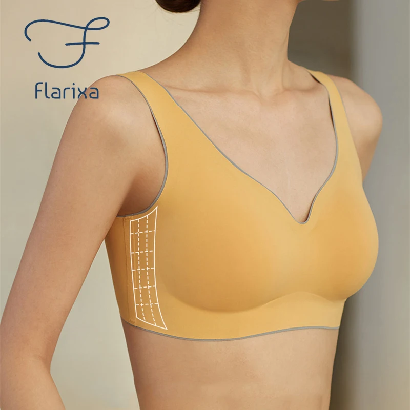 

Женское латексное нижнее белье Flarixa, спортивный красивый бюстгальтер большого размера с открытой спиной для фитнеса, бюстгальтер без стальных колец с удобной пряжкой, стильный бюстгальтер