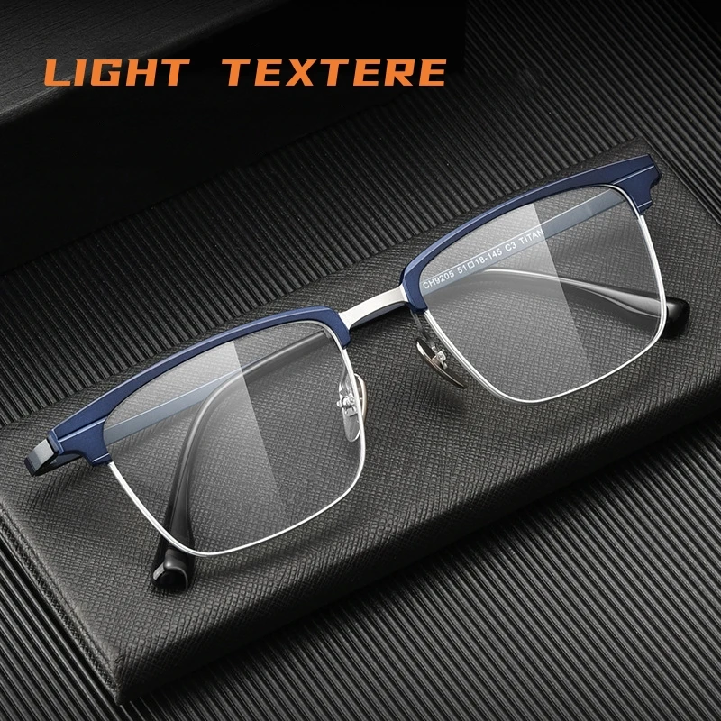 YIMARUILI Fashion Ultra-light Luxury Eyewear Square Aluminum Magnesium Pure Titanium Optical Prescription Glasses Frame Men 9205