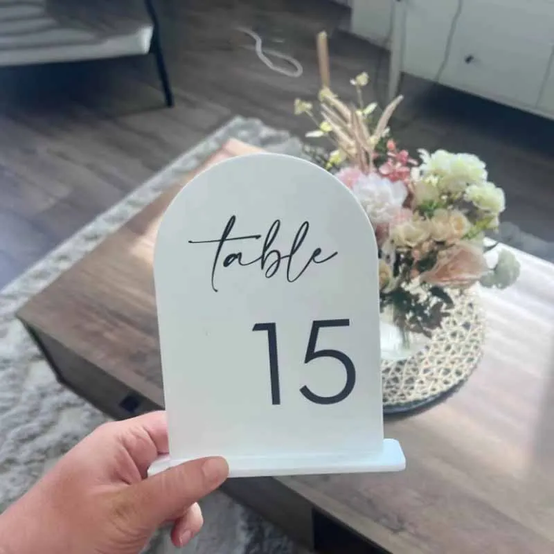 Arched Shape Table Numbers Wedding Table Numbers with Stands Party Wedding Reception Decoration