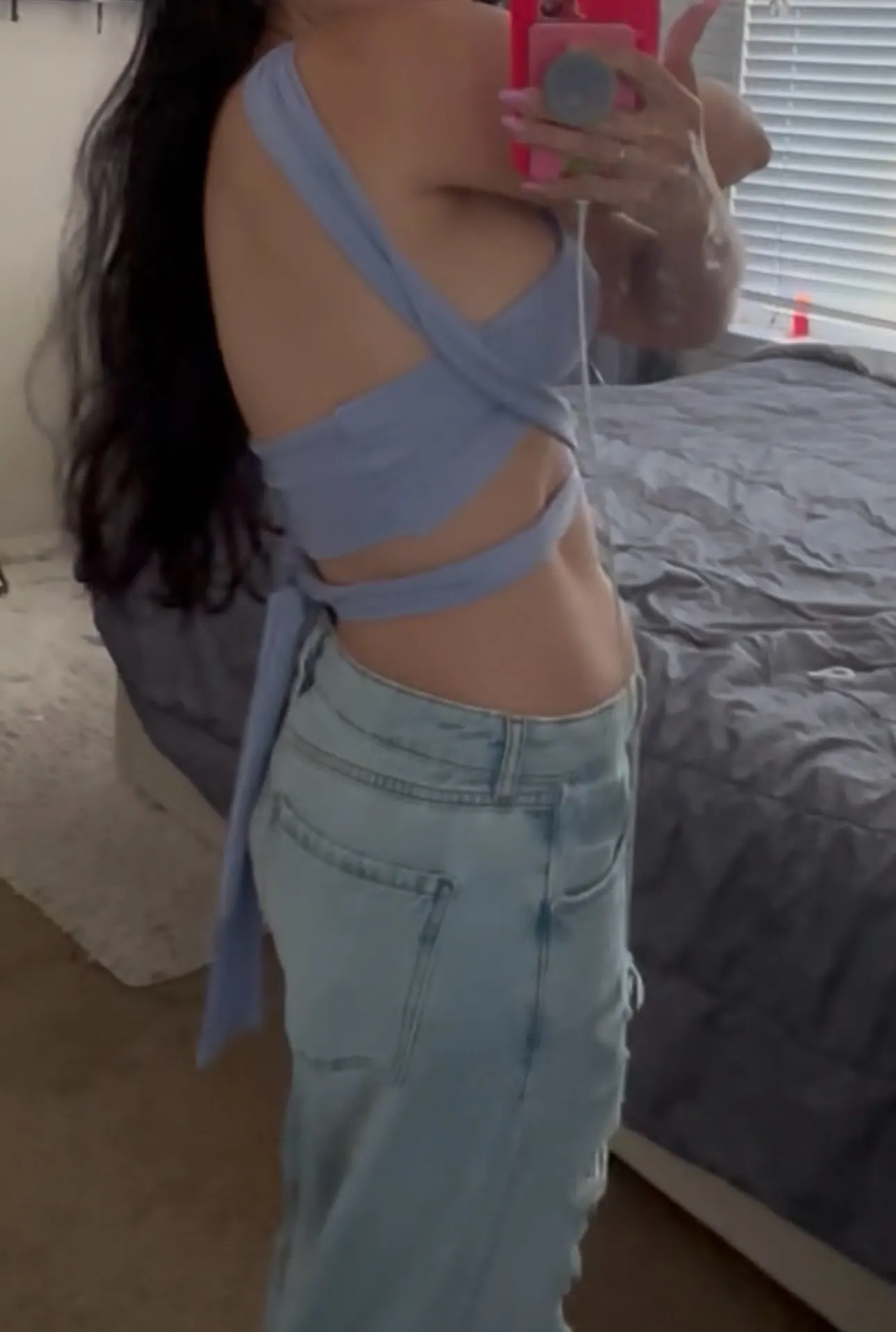 Women's Strappy Cross-Over Halter Crop Top photo review