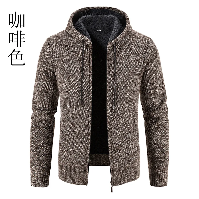 2022 Retro Men's Sweater Hooded Urban Autumn Cardigans Man Jackets Casual Warm Knitted Jackets Fashion Casual Coats Stylish Slim