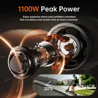Trottinette électrique pliable NFC Fynzo S11 1100W 15.6Ah Vitesse maximale 45 km/h Double suspension Pneus tubeless 10 pouces Autonomie 60 km Fourche de suspension avant 3