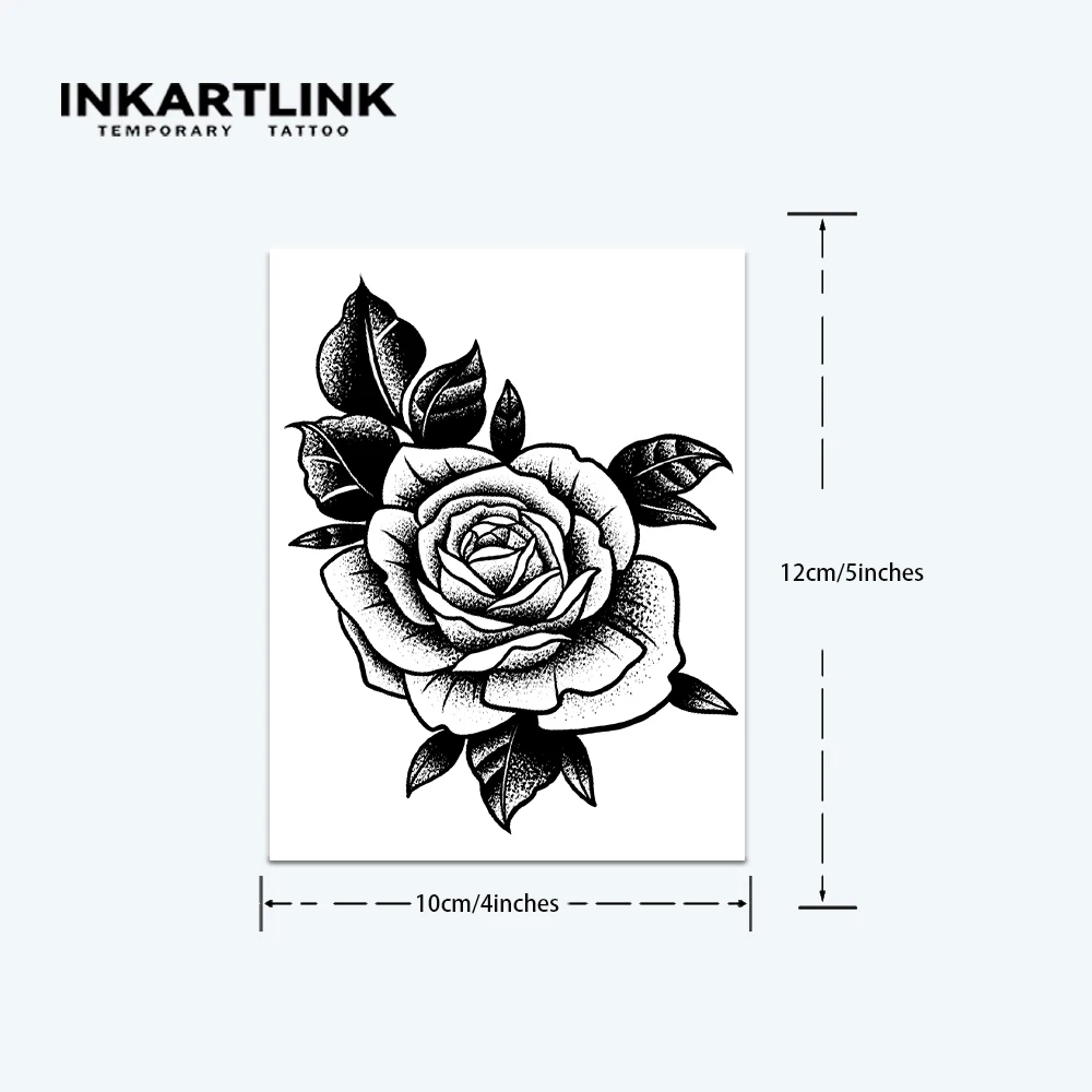 Flower temporary tattoo sticker, waterproof magic tattoo, lasts to 15 days fake tattoo, semi permanent tattoo 4