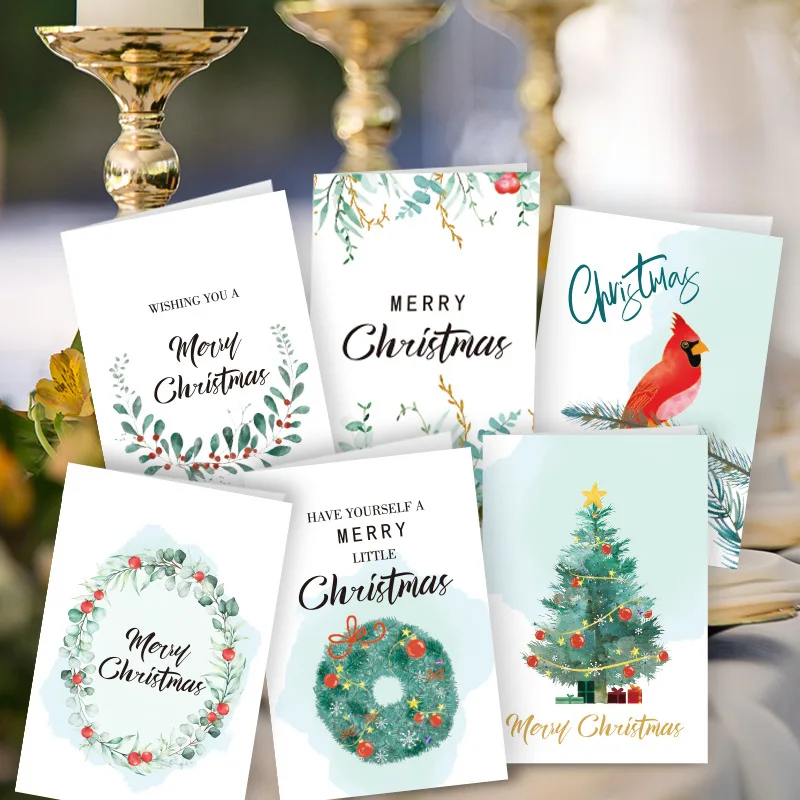 12 stücke/1 satz Frohe Weihnachten Falten Kleine Grußkarten Weihnachten Grußkarte DIY Neue Jahr Postkarte Geschenk Karte xmas Party Dekorieren Noel – Detail 4