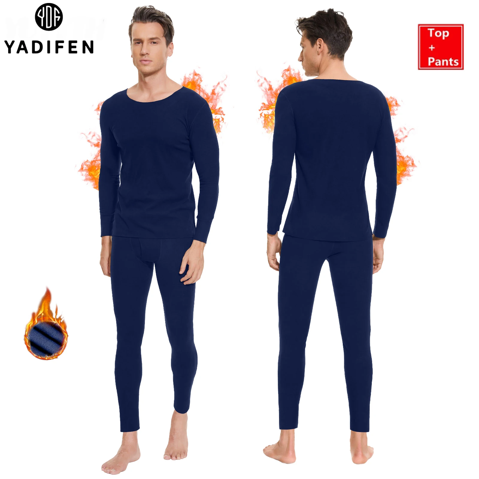 Winter Thermal Underwear Set For Men Thermos Underwear Long Johns Tops Winter Men Thick Fleece Thermal Clothing Pajamas Set