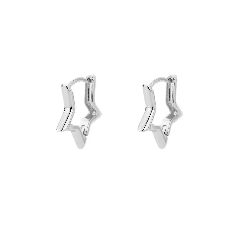 Star Earrings Geometric For Women Stainless Steel Hoop Girl Jewelry Gift Charm Hypoallergenic Accessories