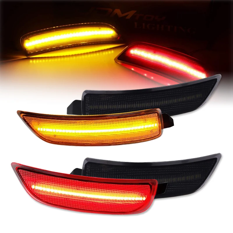 LED Side Marker Lights Assembly Smoked Lens For 2016-2023 Mazda MX-5 Miata ND Front Amber & Rear Red Fender Side Marker Lamp - 34 - View #11