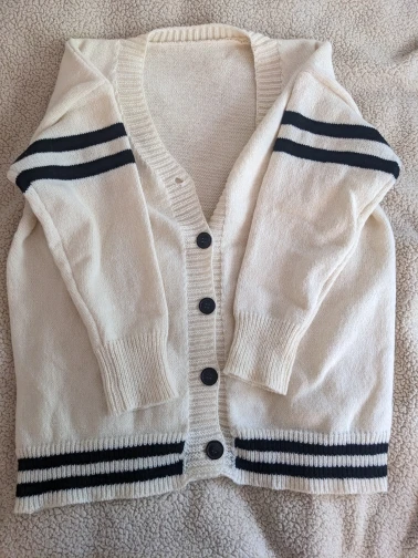 Women Lovely Cosy All-match Patchwork Cardigan photo review