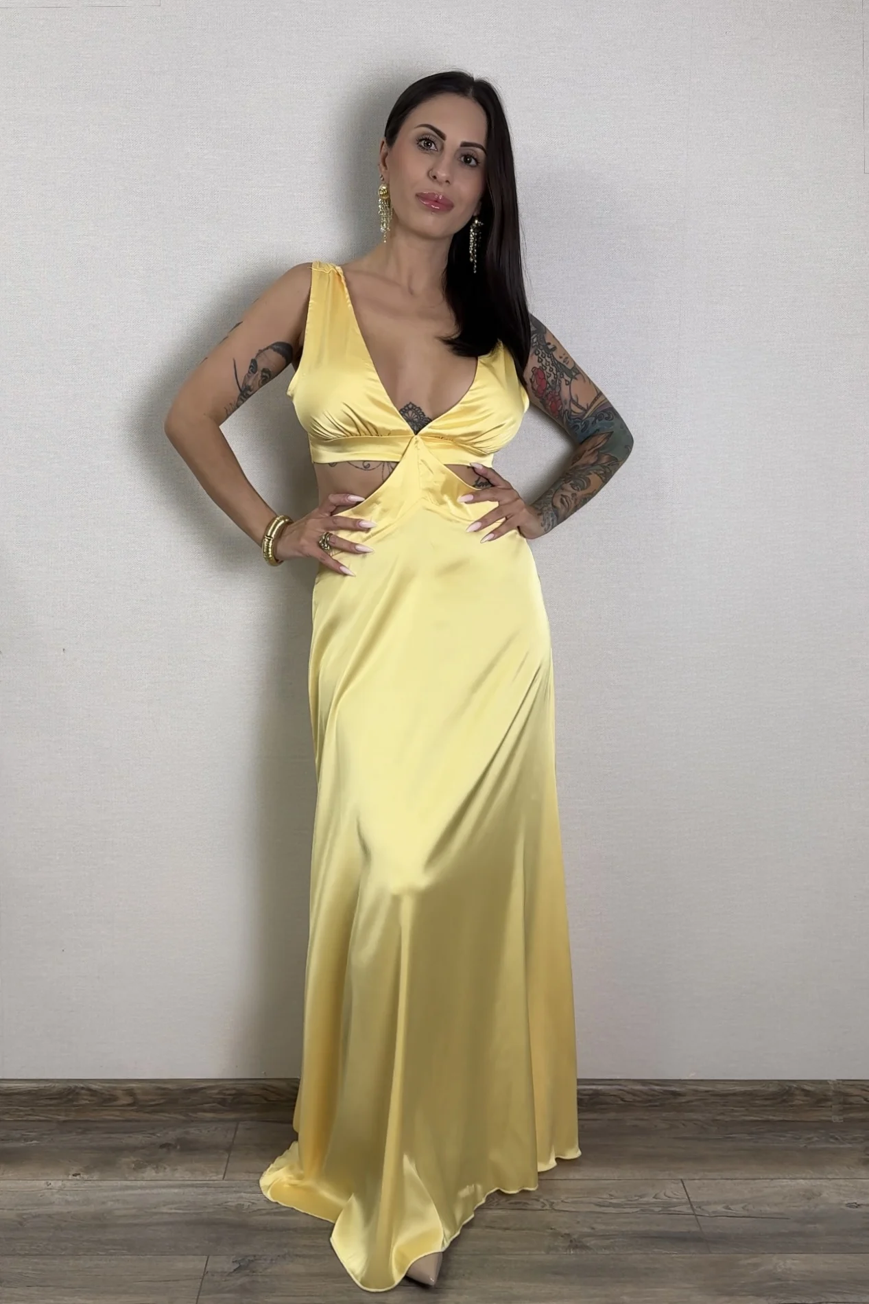 Long Dress Sleeveless Slit Beach Vacation Dress Solid Color High Waist Bodycon Women's Dress