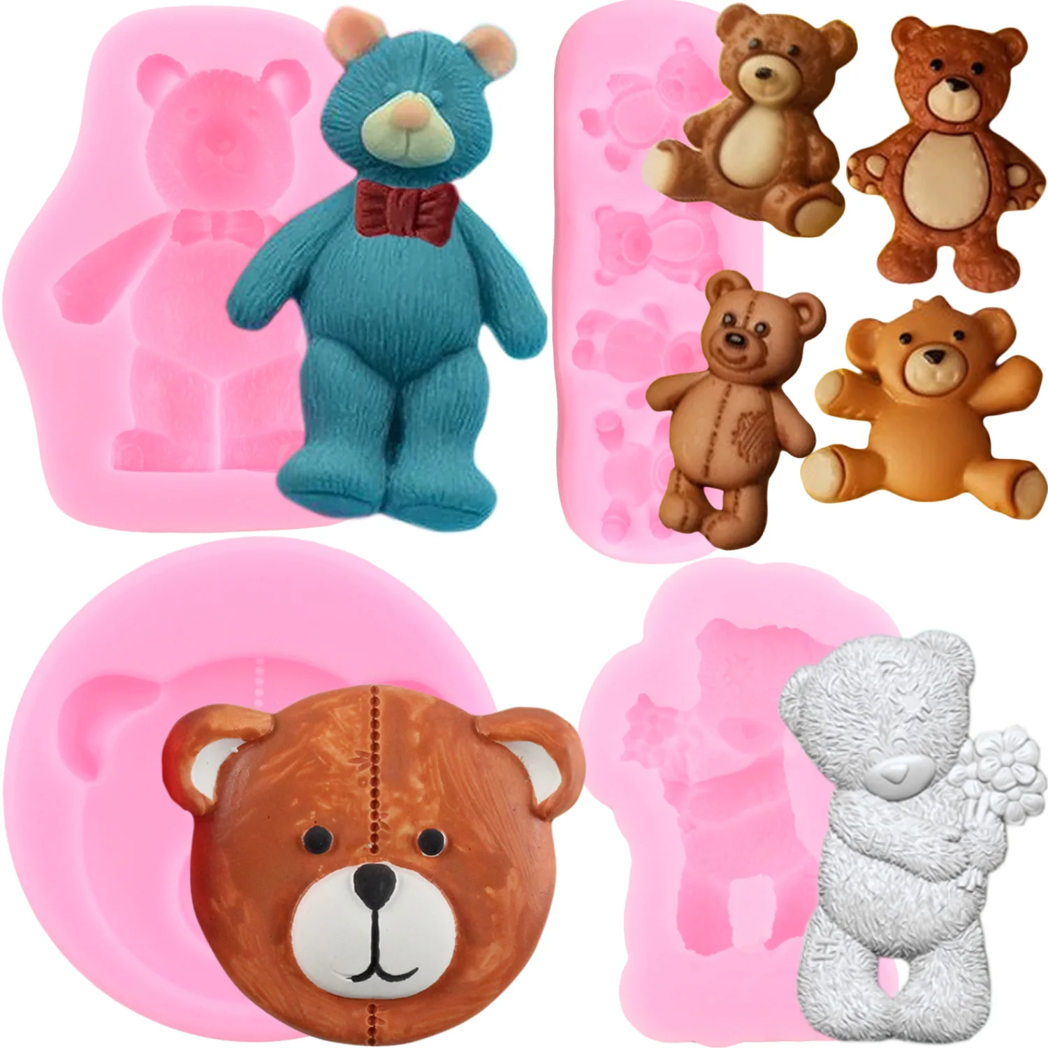 Gummy Bear Shape 3D Silicone Molds Silicone Bear Molds Silicone Chocolate Candy  Molds Cake Jelly Baking Mould 