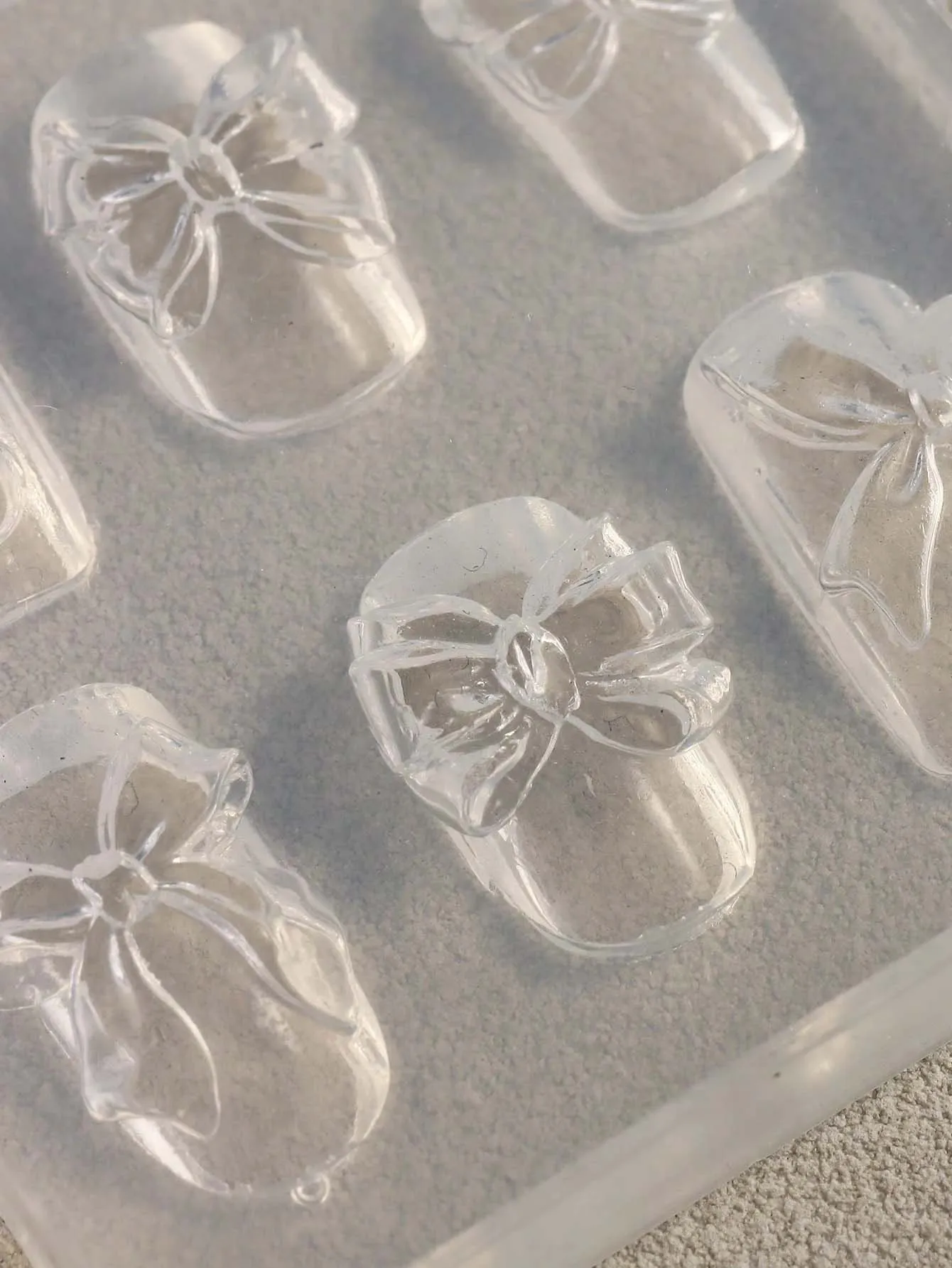1PC 리본 보우낫 DIY 네일 3D 아트 실리콘 조각 몰드 템플릿 나비넥타이 장식 네일아트 몰드