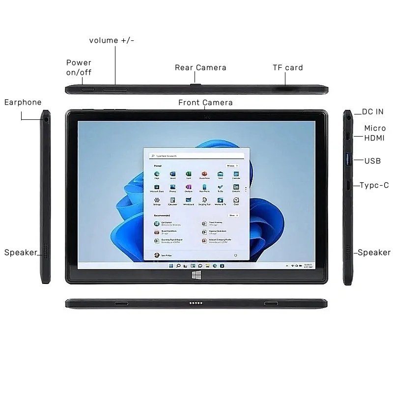 10.1 INCH 4GB RAM 64GBROM AR40 N3350 CPU WINDOWS 11 Tablet PC 1920 x 1200 IPS Screen HDMI-Compatible WIFI  Quad Core Dual Camera 5