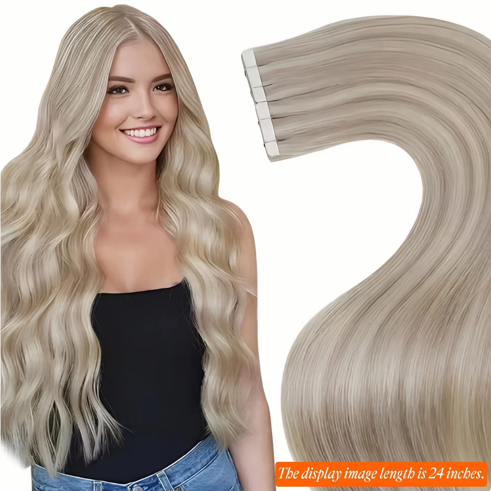 Human Hair Extensions Laavoo Tape in Brazilian Straight Remy Natural 20P & 40P