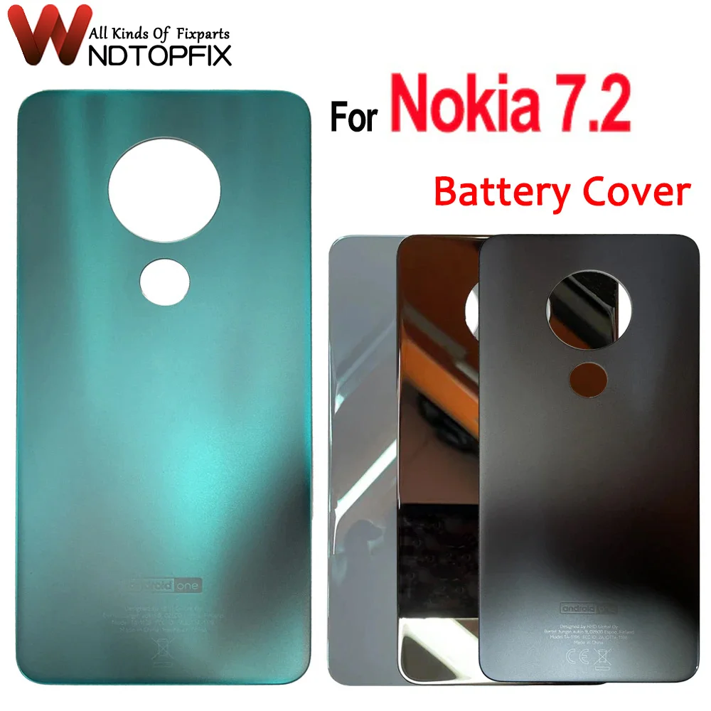 

New For Nokia 7.2 Battery Cover Door Housing Back Glass Case Rear Panel Replacement For Nokia7.2 TA-1193 Rear Back Door Housing