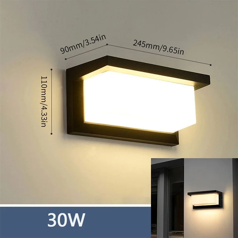 thumbnail image 1 of Lámpara de pared exterior LED impermeable IP66 con sensor de movimiento, iluminación exterior LED, luces de porche, luces de balcón y jardín, lámpara de pared exterior, 1 of 5