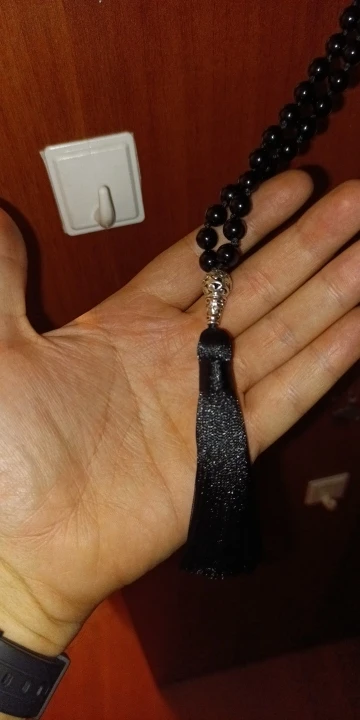 Collier mala avec 108 perles d'onyx noir - Protection spirituelle