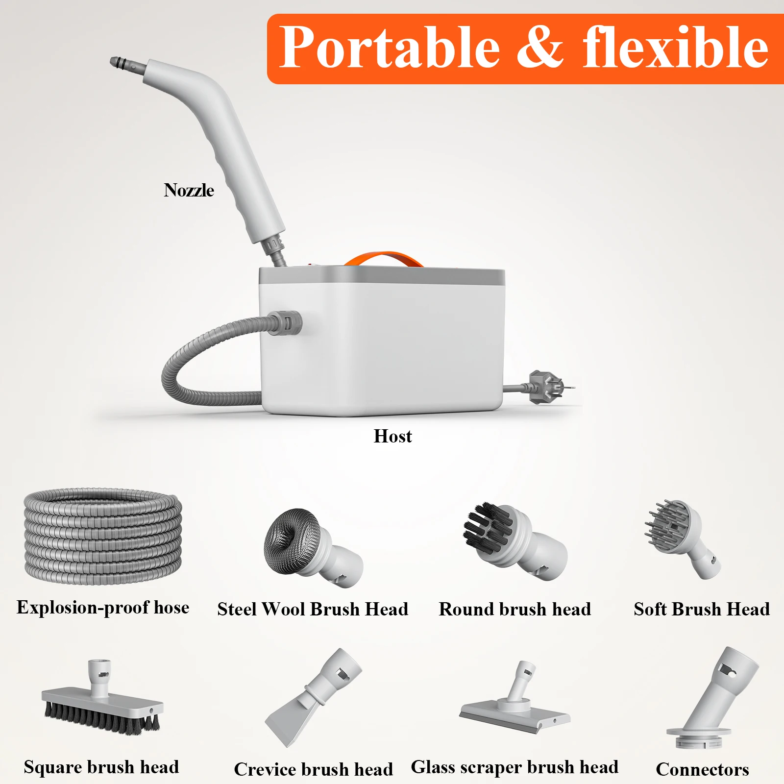 1500W Handheld Steam Cleaner, Multiuse Powerful Steamer for Cleaning for Tough Stains and Grime on Upholstery 2