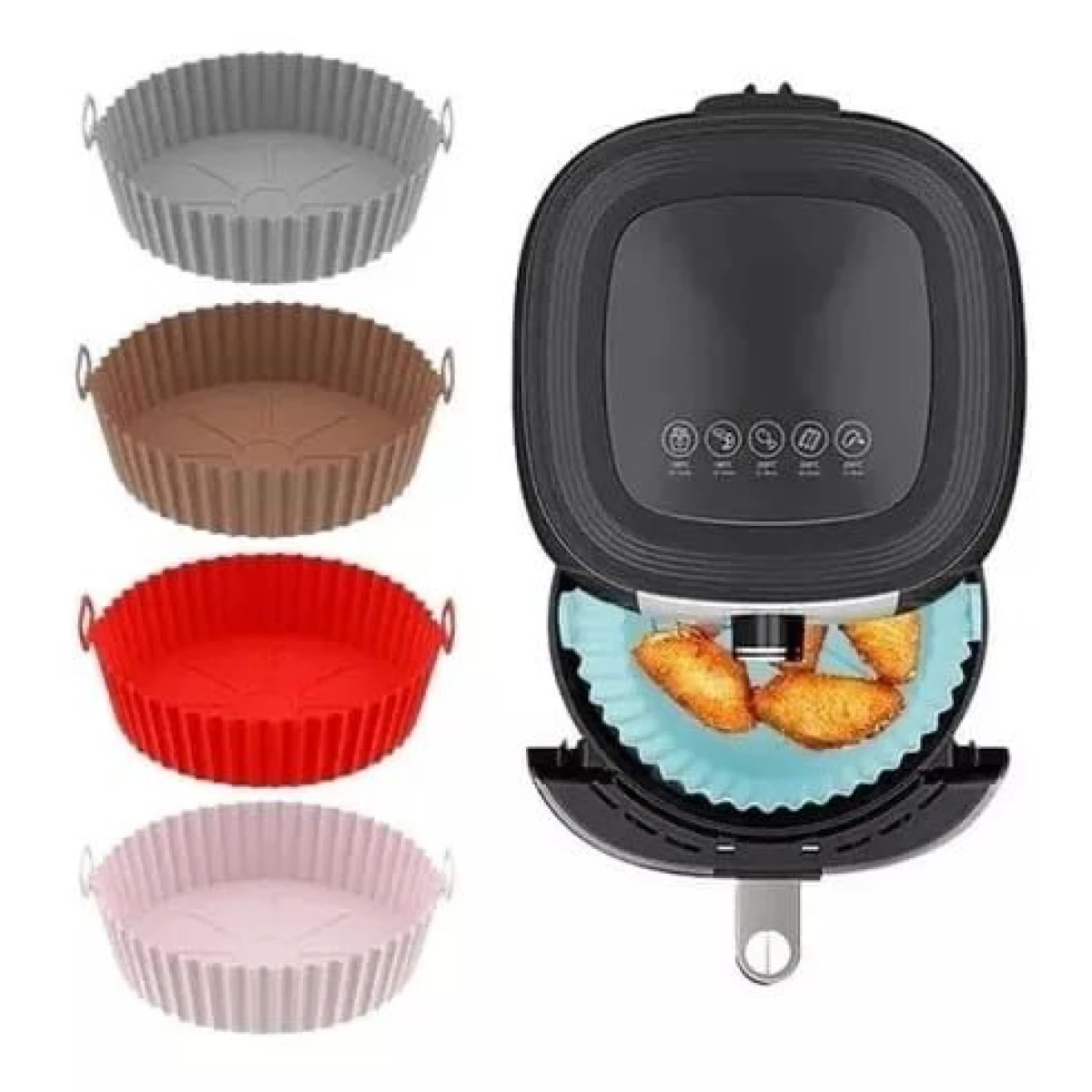 Silicone Air Fryer com capa protetora, Capa