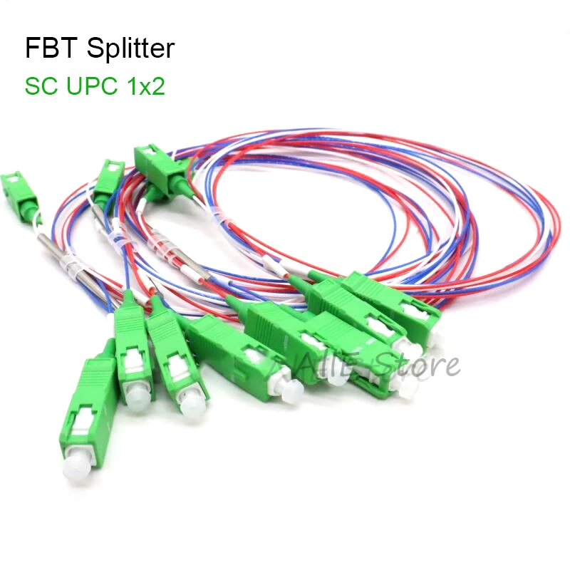 6 Pz 1X2 Fibra Ottica Fbt Splitter 0.9Mm 10/90 20/80 30/70 5/95 Distribuzione Irregolare Splitter Ottico Plc 1*2 Sc Apc Connettore